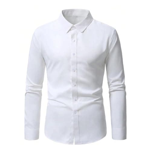 Camisa Social Masculina Slim Fit Manga Longa TAM(6) - Branco