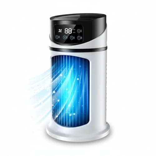 Mini Ar Condicionado Portátil, Small AC, Ventilador de Ar Condicionado Portátil Evaporativo Mini Refrigerador de Ar Com Temporizador Quiet USB Desktop Ventilador de Refrigeração