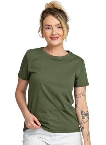 Camiseta Feminina de Algodão Premium Comfort, Universo Básico