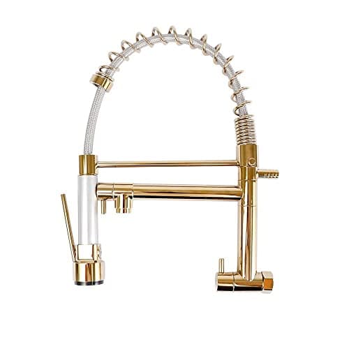 Torneira Gourmet 50cm com Misturador Monocomando Dourada de Parede Belccatgm50d-pl