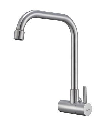 Torneira Inox Cozinha Giratória Parede Longa Nox16D