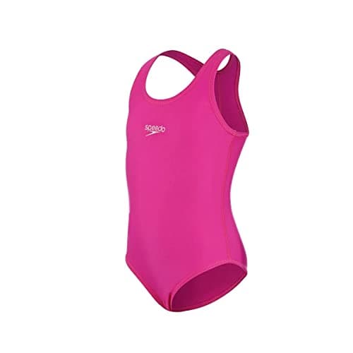 Maiô Infantil, Speedo, Vital 3, Lycra Lisa com Costas Nadador, tamanho 8 - Rosa
