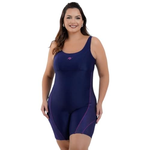 Macaquinho Maiô Plus Size Perninha Hidroginástica De Natação