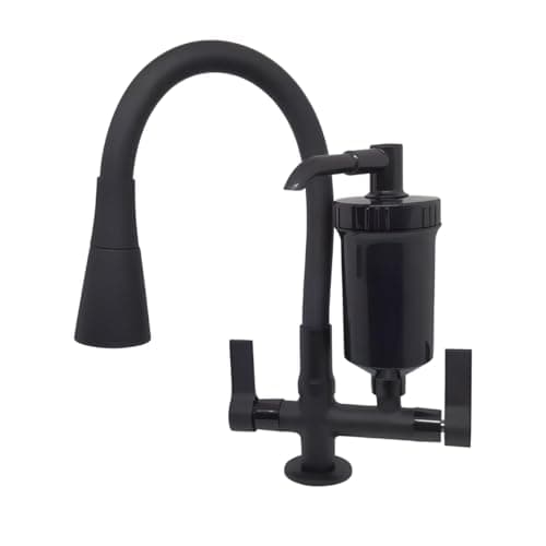 Torneira De Cozinha Gourmet Com Filtro Mesa Preta Flex C70 Cor Preto