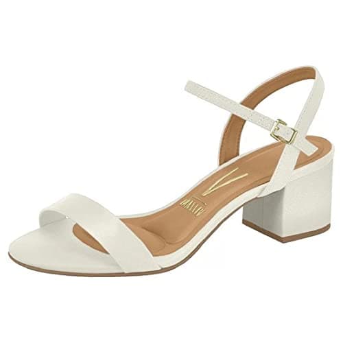 Sandália Vizzano Salto Bloco Feminino, Off white, 35