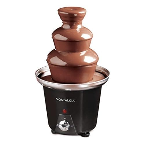 Nostalgia Fonte elétrica de fondue de chocolate, 680 g, conjunto de 3 camadas, máquina de tinteiro para queijo, chocolate derretido, licores, preto