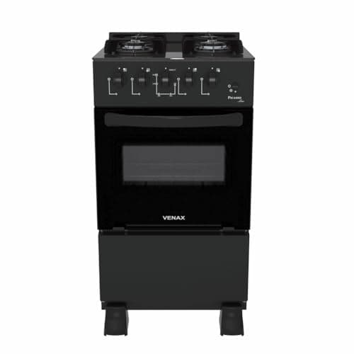 Fogão Venax Picasso Line 4 Bocas Mesa De Vidro Preto Bivolt
