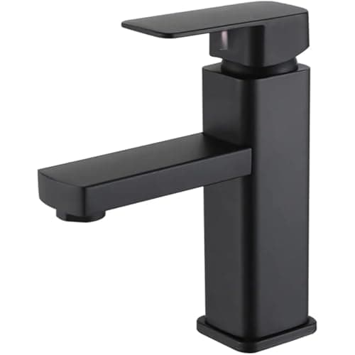 Torneira de Bancada Monocomando para Banheiro, Lavabo, Mistura Quente e Frio, Design Moderno e Funcional De Alto Padrão (PRETO) FONSES
