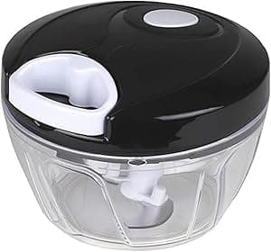 Processador Manual de Alimentos Cortador e Triturador para Legumes e Vegetais Recipiente Transparente