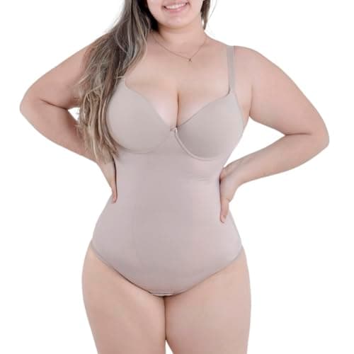 Cinta body modeladora com compressão e bojo Plus Size Vi Lingerie