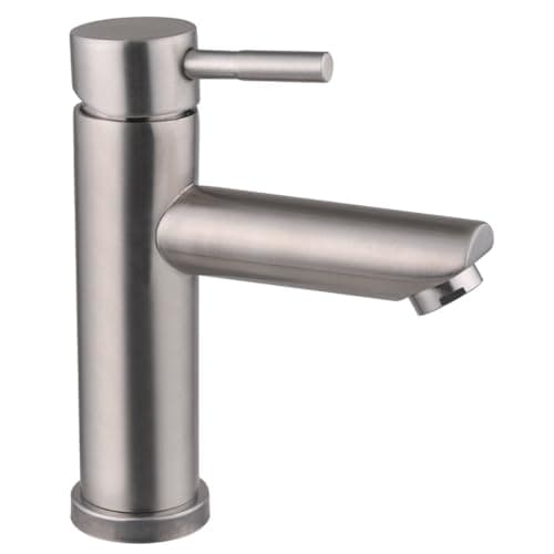 Raro - Torneira Monocomando Para Lavatório/Banheiro Bica Baixa Aço Escovado Inox 304