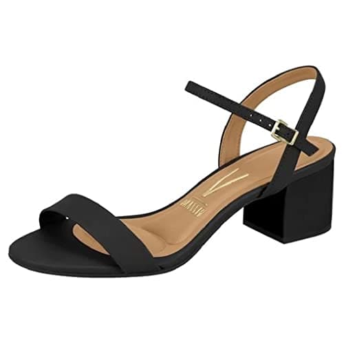 Sandália Vizzano Salto Bloco Feminino, Preto, 36