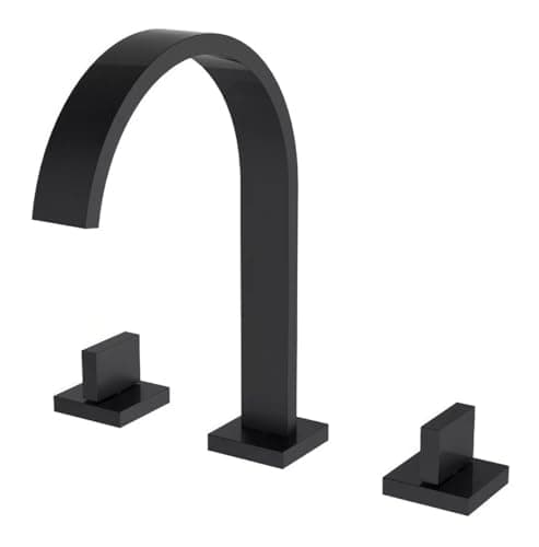 Torneira Misturador Duplo Comando Quadrada Preto Fosco Luxo Para Banheiro Lavabo Inovartte IN25
