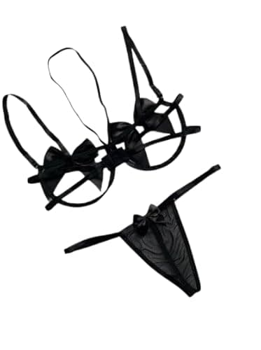 Conjunto Lingerie Aro Laço Sem Bojo (Preto, Único)
