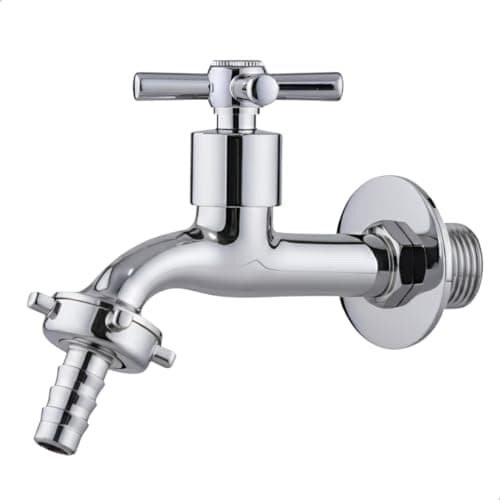 Torneira Curta Parede 1/2" Jardim, Tanque, Lavanderia e Área Externa SOFTINOX — Metal e ABS, 1/4 de Volta, Bico Removível 3/4 (C-31)