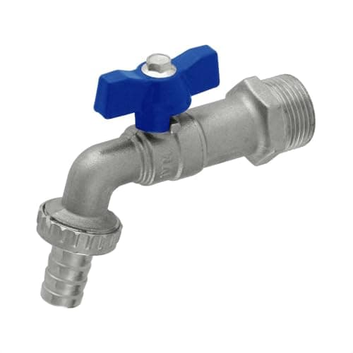 Torneira Esfera Tanque Jardim 3/4 x 3/4 Borboleta Ivm Italy com Bico para Mangueira usual para Máquina de Lavar Tanques e Lavadora de Roupas