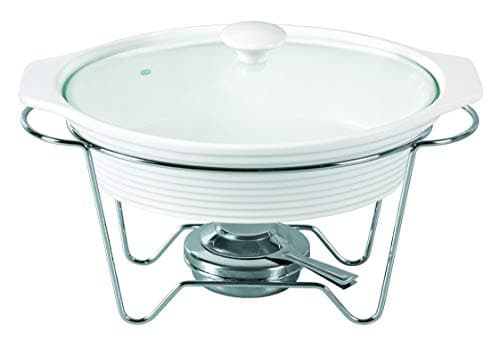 Rechaud oval em porcelana com queimador 1,5L L35xP21,5xA21,5cm