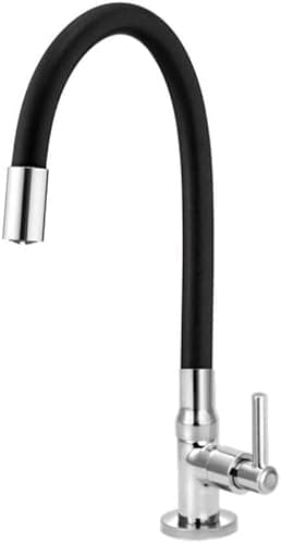 Torneira Para Cozinha de Mesa Bica Flexível Gourmet Preta