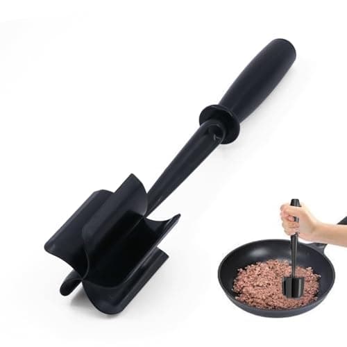Cortador de carne, esmagador de carne moída com 5 lâminas curvas, ferramenta de trituração de hambúrguer resistente ao calor, utensílio de triturador de batata de nylon, cortador de carne moída,