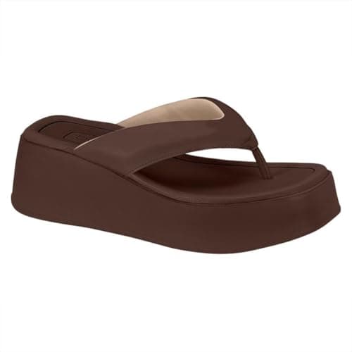 Sandália Tamanco Beira Rio Feminina Conforto Plataforma Moda (Chocolate, BR, Adulto, Numérico, 34)
