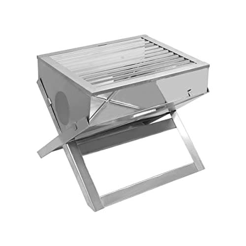 Churrasqueira a Carvão Maleta Dobrável Toda em Aço Inox Alfa