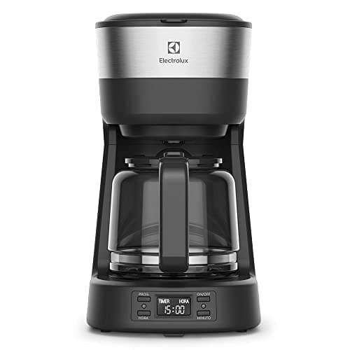Cafeteira Elétrica Electrolux inox filtro permanente removivel capacidade 1,2L 30 xicaras função timer painel digital desligamento automatico ECM25 220v