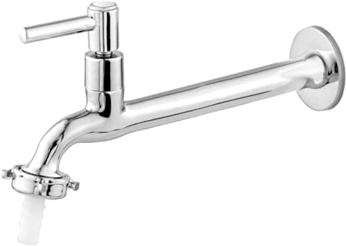 Raro, Torneira Tanque/jardim/cozinha Parede em Metal 22cm C/Bico Sistema 1/4 Volta
