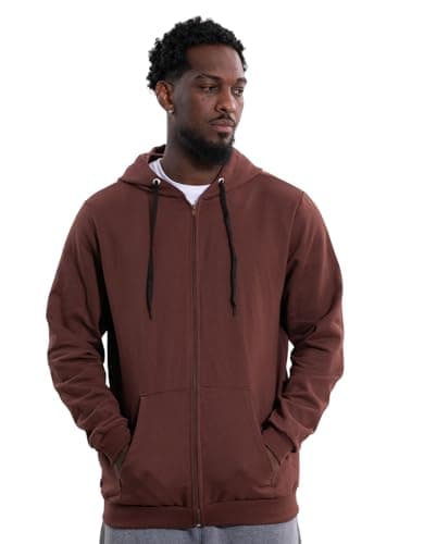 Casaco Blusa Moletom Masculino Capuz ziper Canguru Jaqueta De Frio Inverno (BR, Numérico, 1, Regular, Regular, G, Marrom)