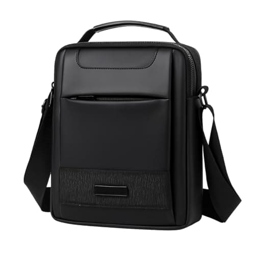 Bolsa De Ombro Impermeável Transversal Shoulder Bag Unissex Necessaire Tiracolo Pochete Espaçosa Emborrachado Bolsos Divisões Dynamart Unissex 5 Compartimentos Alça Regulável (Preto)