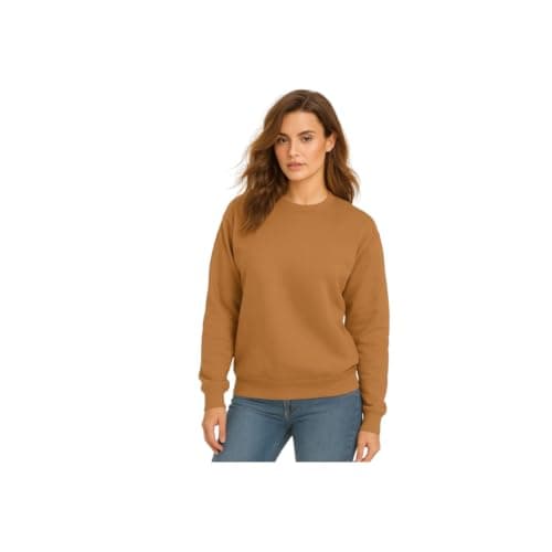 Casaco Moletom Gola Redonda Feminino Careca Blusa De Frio (BR, Alfa, M, Regular, Regular, Cobre)