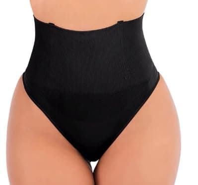 1 Calcinha Cinta Alta Compressão Lingerie Fio Dental Duplo Modeladora Tamanho G/GG Preto
