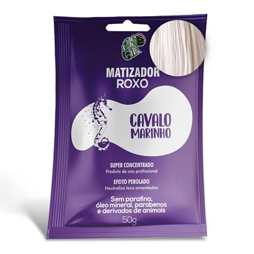 KAMALEÃO COLOR Matizador Roxo Cavalo Marinho - Neutralizador de Tons Amarelados - Efeito Perolado - Para Cabelos Loiros Platinados - Sachê 50g