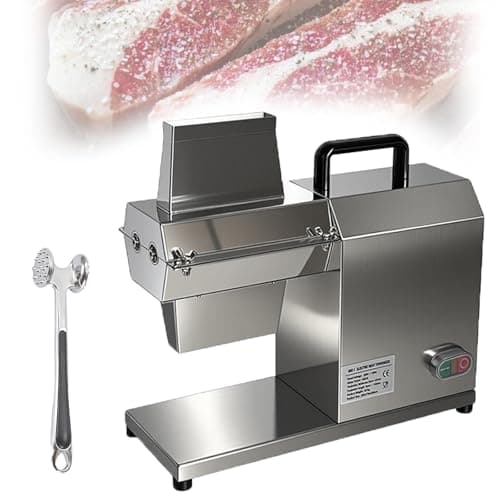 Amaciador De Carne EléTrico Comercial,Em AçO InoxidáVel 304 De Qualidade Alimentar Com Motor De Cobre Puro De 450w E CabeçA De Corte GiratóRia De 360° Para Restaurantes E Cozinhas