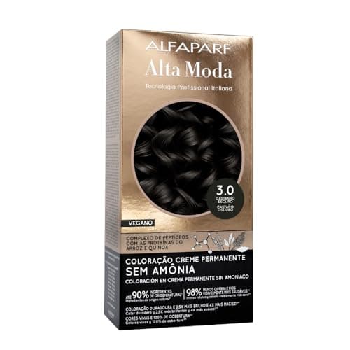 Coloração Permanente Alfaparf Alta Moda Sem Amônia 3.0 Castanho Escuro