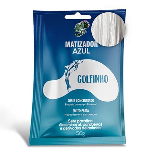 KAMALEÃO COLOR Matizador Azul Golfinho - Neutralizador de Tons Alaranjados - Efeito Prata - Para Cabelos Loiros Platinados - Sachê 50g