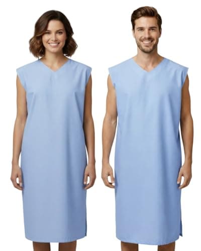 Camisola Hospitalar Aberta Atrás Masculino e Feminino Paciente Doente Pós Cirúrgica Micro Percal Poliéster