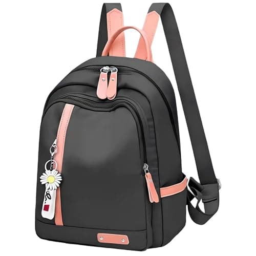 Mochila Feminina Escolar Trabalho Reforçada Bolsa Mulher Passeio Casual Ajustável Com Pingente (Preto)