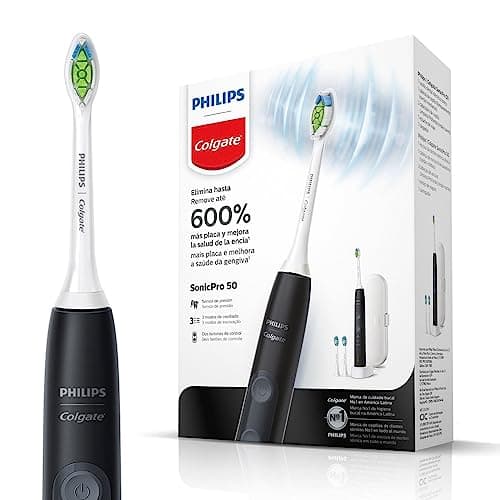 Escova de Dente Elétrica Philips Colgate SonicPro 50 | Recarregável, bivolt, com 2 refis e estojo de viagem