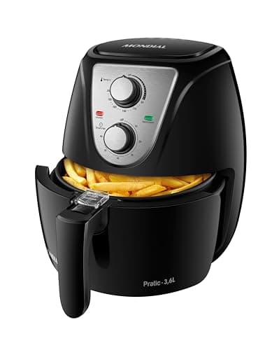 Fritadeira Sem Óleo Air Fryer Pratic 3,6L, Mondial, Preto/Inox, 1500W, 110V - AF-36-BI