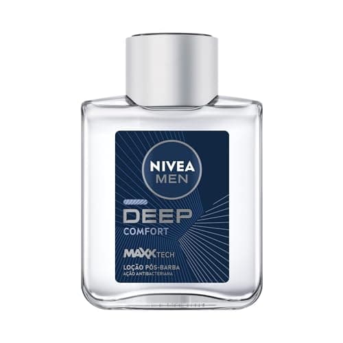 NIVEA MEN Loção Pós Barba Deep 100ml - Atua na recuperação da pele, ação antibacteriana, fórmula com carvão ativado, textura líquida