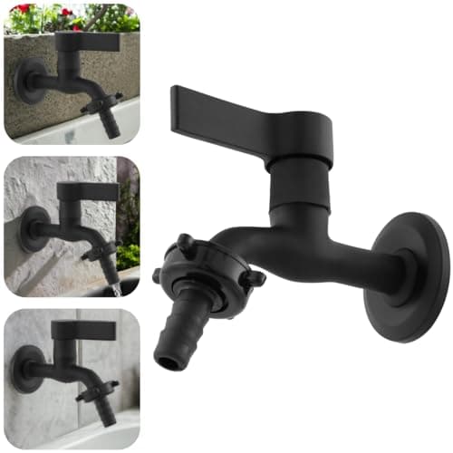 Torneira De Jardim E Tanque Lavanderia Metal Maquina De Lavar Preta De Parede C70