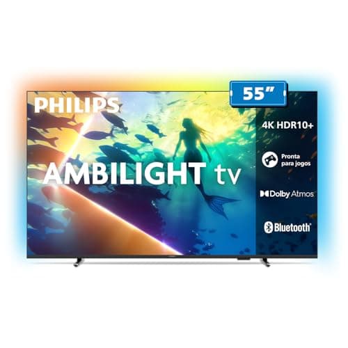 PHILIPS, Smart TV Ambilight 55" 4K, 55PUG8100/78, Comando de Voz, HDR10+/Dolby Atmos, VRR/ALLM, Bluetooth