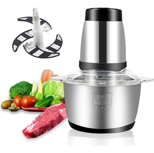 Moedor Elétrico Potente Alimentos 1000W Carnes Picador Legumes Temperos Processador Triturador Multiprocessador Inox 2L 110V