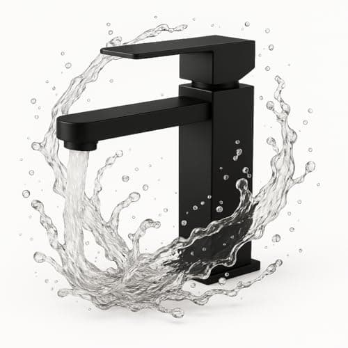 Torneira de Banheiro Quadrada para Bancada, Acabamento Fosco, Design Moderno, Gatilho de Fechamento Rápido, Bancada Gourmet, Torneira para Lavabo