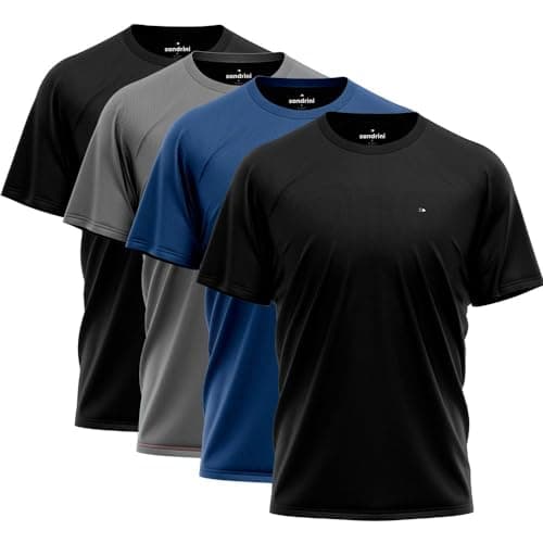 Kit 4 Camisas Dry-fit Sandrini Masculina Academia Treino Uv (BR, Alfa, M, Regular, Sortidas)
