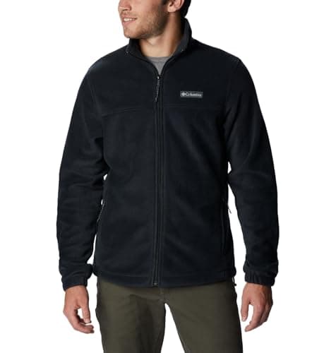 Columbia Jaqueta masculina Steens Mountain 2.0 de lã com zíper completo, preta, pequena