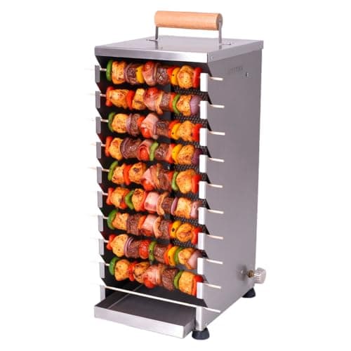 Churrasqueira para 10 Espetinhos Gás GLP Inox Portátil Titan