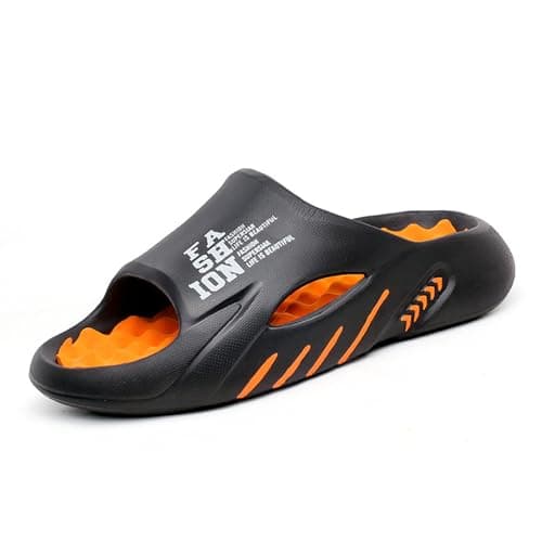BEMMY Chinelos Leve Nuvem Confortável Massagem Slide,Chinelos de massagem para homens e mulheres, sapatos de praia EVA (Preto 42/43)