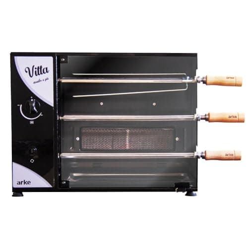 Churrasqueira a Gás Rotativa Arke Vitta 3 Espetos Preto Glp 220v