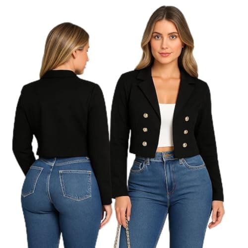Blazer Feminino Casaquinho Cropped Alfaiataria Casaco Social Trabalho